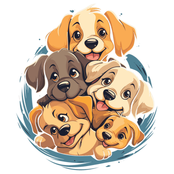 Adorable Dogs Cuddling - png