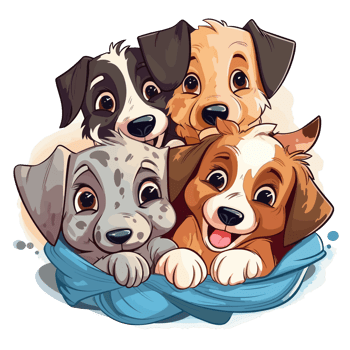 Adorable Dogs Cuddling - png