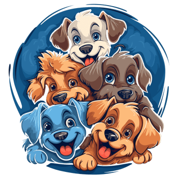 Adorable Dogs Cuddling - png