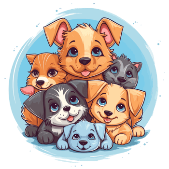 Adorable Dogs Cuddling - png