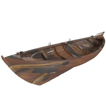 3D Rendering Of Wooden Boat png