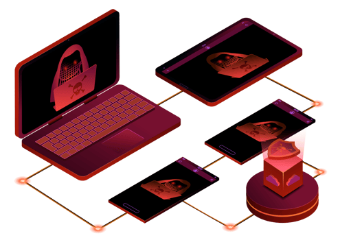Isometric 3D illustration Hacker and device technology png