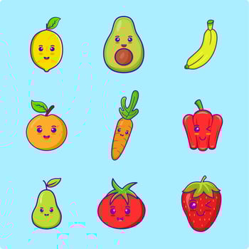 fruits and vegetables vector