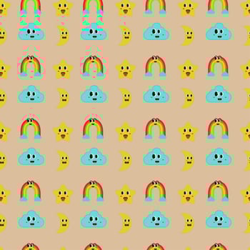 seamless pattern with funny weather vector