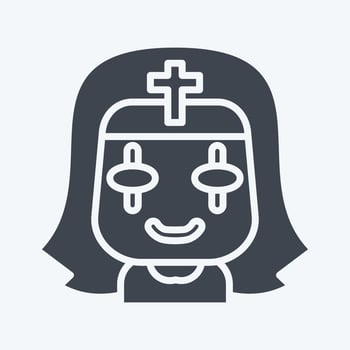 Icon Nun. related to Halloween symbol. glyph style. simple design editable. simple illustration vector