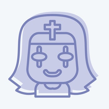 Icon Nun. related to Halloween symbol. two tone style. simple design editable. simple illustration vector