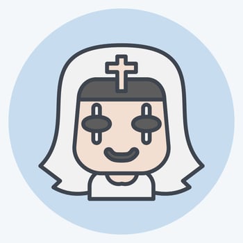 Icon Nun. related to Halloween symbol. color mate style. simple design editable. simple illustration vector