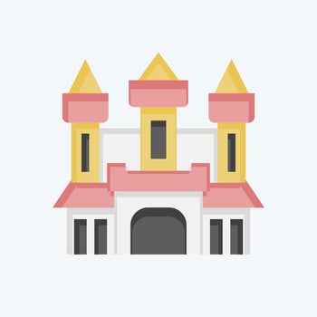 Icon Castle. related to Halloween symbol. flat style. simple design editable. simple illustration vector