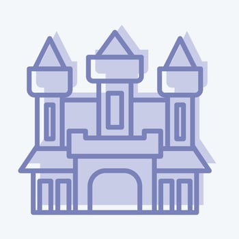 Icon Castle. related to Halloween symbol. two tone style. simple design editable. simple illustration vector