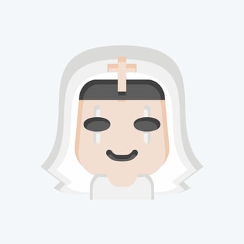 Icon Nun. related to Halloween symbol. flat style. simple design editable. simple illustration vector