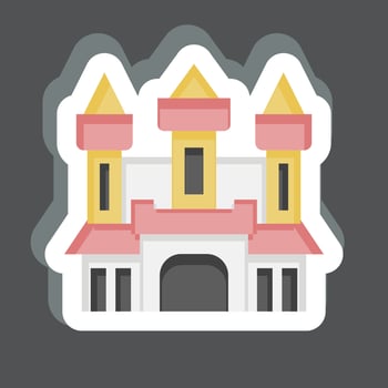 Sticker Castle. related to Halloween symbol. simple design editable. simple illustration vector