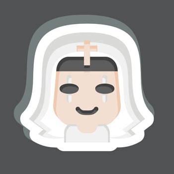 Sticker Nun. related to Halloween symbol. simple design editable. simple illustration vector