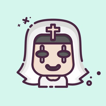 Icon Nun. related to Halloween symbol. MBE style. simple design editable. simple illustration vector