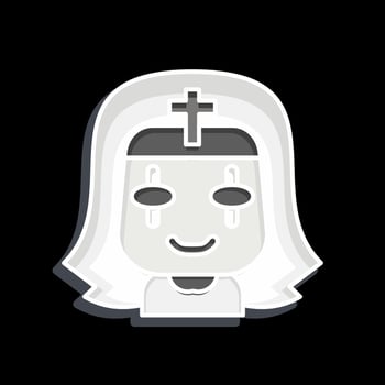 Icon Nun. related to Halloween symbol. glossy style. simple design editable. simple illustration vector