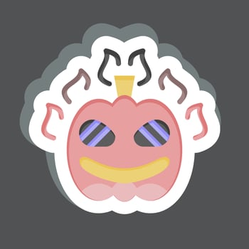 Sticker Pumpkin. related to Halloween symbol. simple design editable. simple illustration vector
