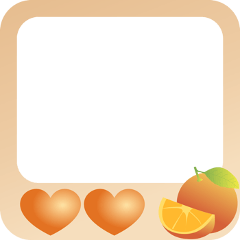Heart and orange frame background png