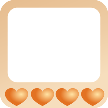 Orange heart frame PNG
