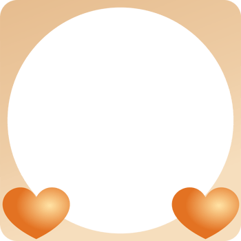 Orange heart frame PNG