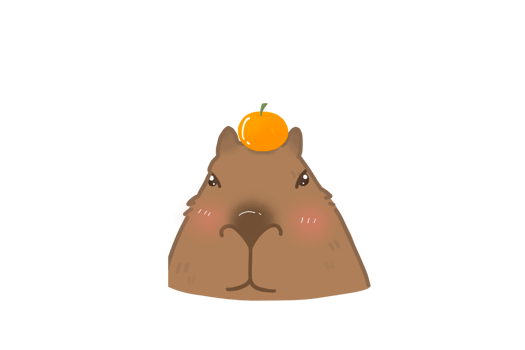 Capybara love orange png