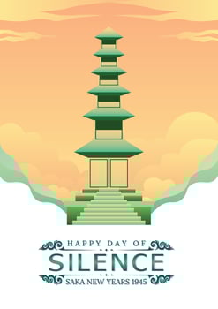 Bali's Day Of Silence And Hindu New Year Vector Illustration fit for Poster Banner and Template, Indonesain Bali's Nyepi Day,