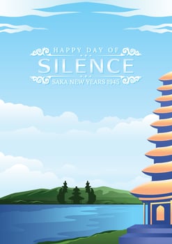 Bali's Day Of Silence And Hindu New Year Vector Illustration fit for Poster Banner and Template, Indonesain Bali's Nyepi Day,