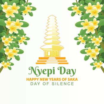 Bali's Day Of Silence And Hindu New Year Vector Illustration fit for Poster Banner and Template, Indonesain Bali's Nyepi Day