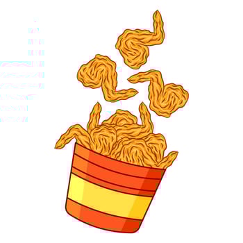 cartoon fried chicken illustration, suitable for pattern, food packaging or anything. fast food restaurant vector