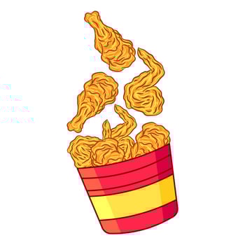 cartoon fried chicken illustration, suitable for pattern, food packaging or anything. fast food restaurant vector
