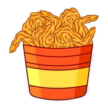 cartoon fried chicken illustration, suitable for pattern, food packaging or anything. fast food restaurant vector