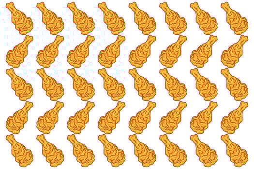 cartoon fried chicken illustration, suitable for pattern, food packaging or anything. fast food restaurant vector