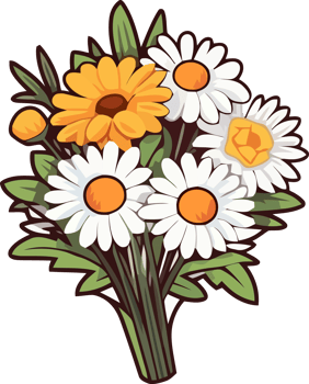 Whimsical Spring Flowers Arrangement png
