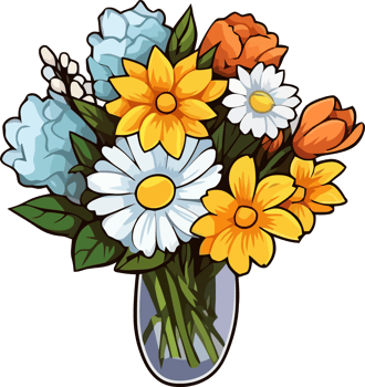 Fresh and Lively Spring Flowers Arrangement png