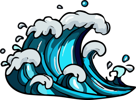 Tsunami png graphic clipart design