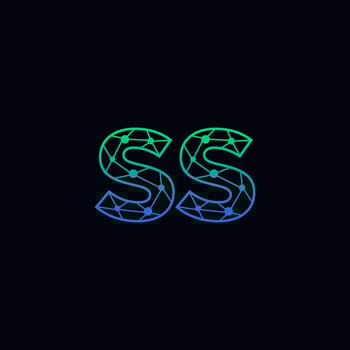 Abstract letter SS logo design with line dot connection for technology and digital business company. vector