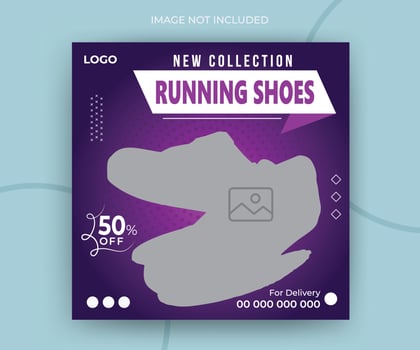 Exclusive collection shoes sale for social media post or square web banner template design vector