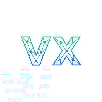 Abstract letter VX logo design with line dot connection for technology and digital business company. vector