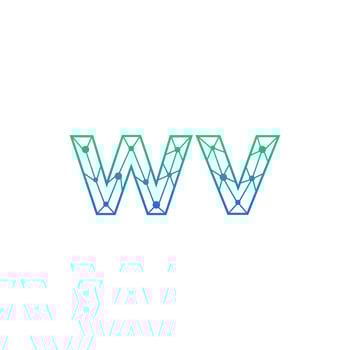 Abstract letter WV logo design with line dot connection for technology and digital business company. vector