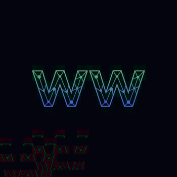 Abstract letter WW logo design with line dot connection for technology and digital business company. vector