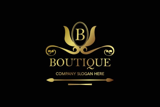 Luxury golden royal letter logo template. Boutique logo design . vector