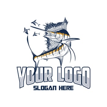 vector logo jump sail fish