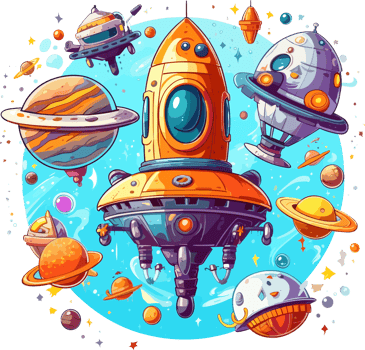 universe. space. space trip. design,Cartoon outer space set png