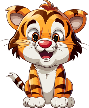 Cartoon tiger transparent background png
