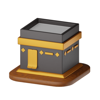 3d icon kaaba muslim object illustration concept icon render png