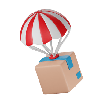 3d icon land box package delivery illustration concept icon render png