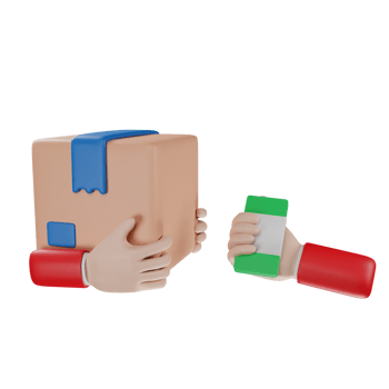3d icon cash on delivery package delivery illustration concept icon render png