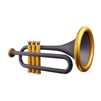 3d icon trumpet music studio illustration concept icon render png