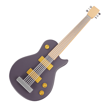 3d icon guitar music studio illustration concept icon render png
