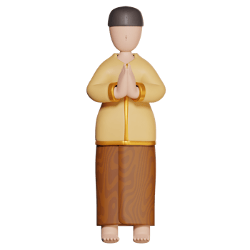 3d icon man of muslim object illustration concept icon render png