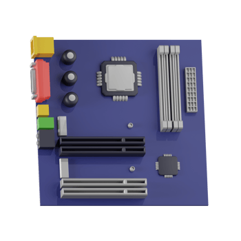 3d icon motherboard component computer hardware illustration concept icon render png