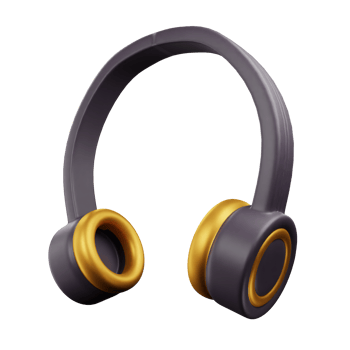 3d icon headphone music studio illustration concept icon render png